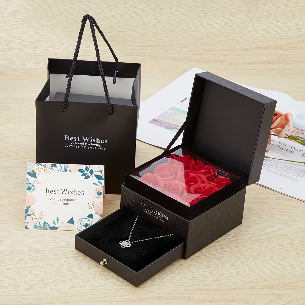 Stylish Double-Layer Drawer Necklace Box